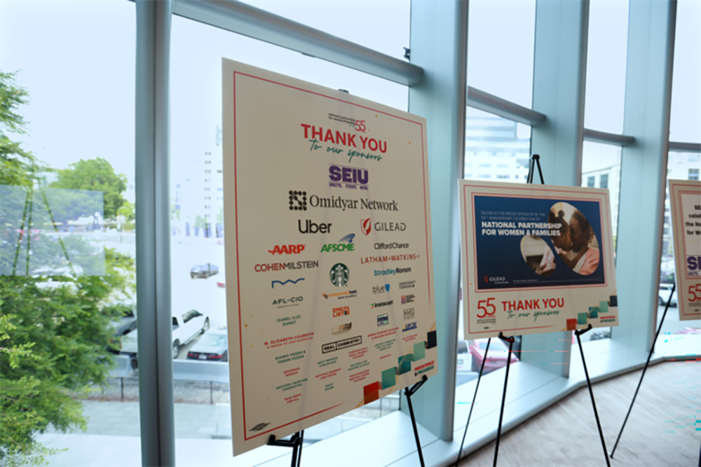 2026 Annual Event signs thanking corporate sponsors with company logos
