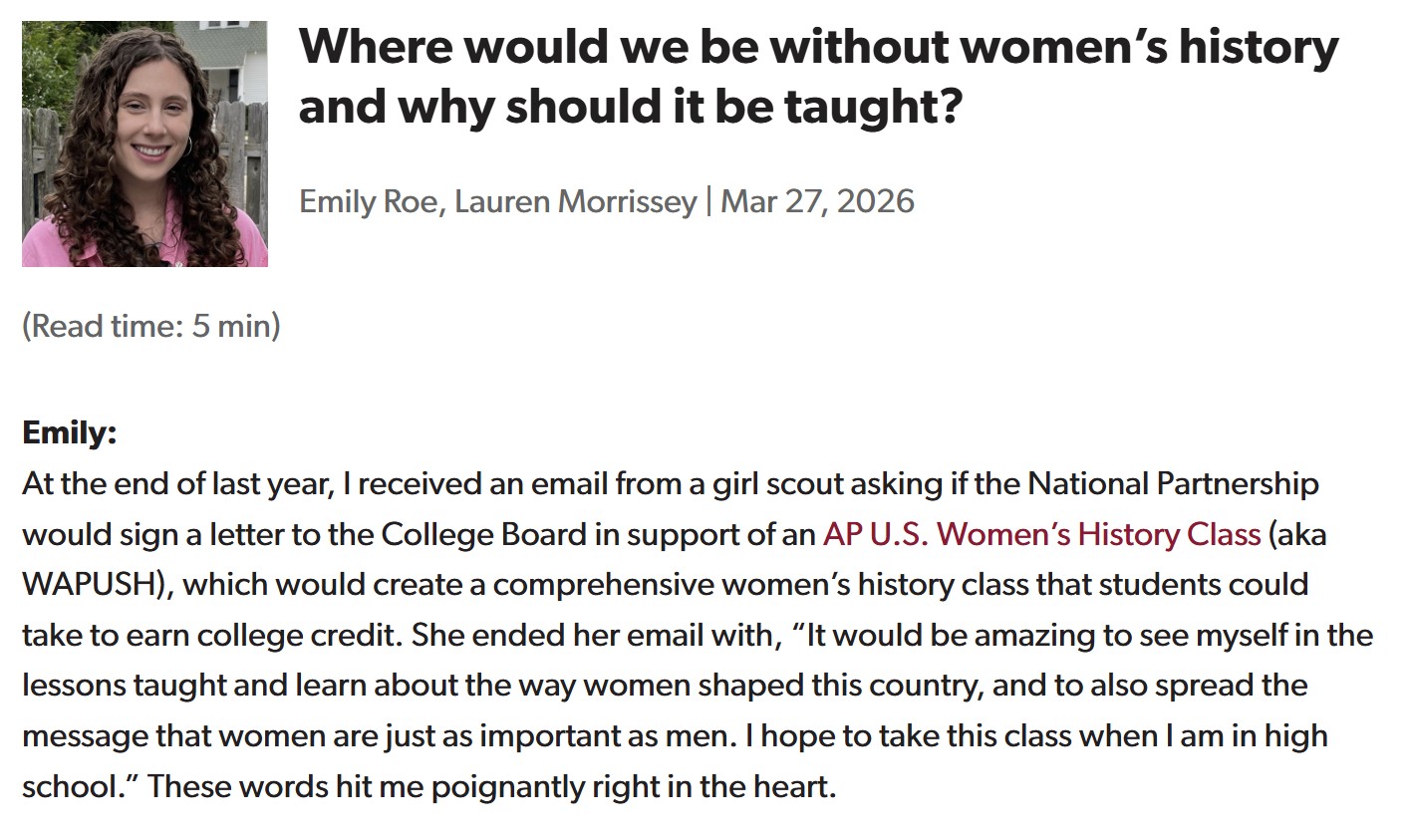 Blog: Where would we be without women’s history and why should it be taught?