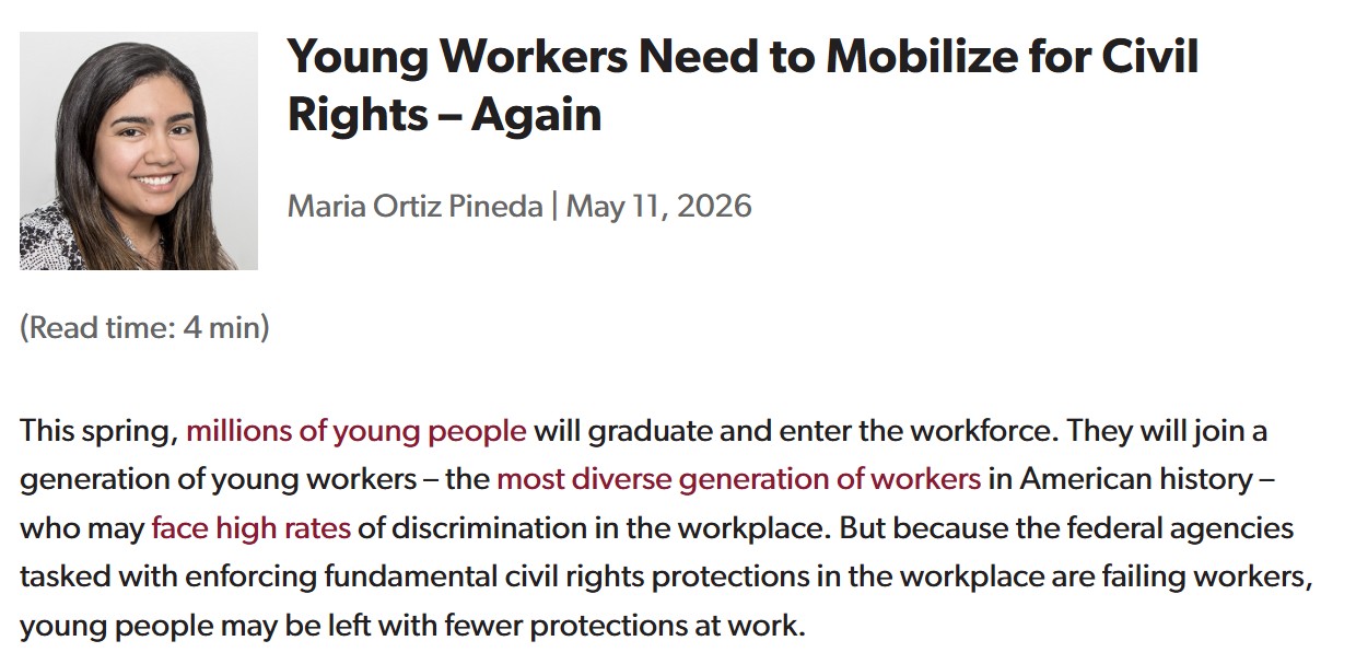 Blog: Young Workers Need to Mobilize for Civil Rights – Again