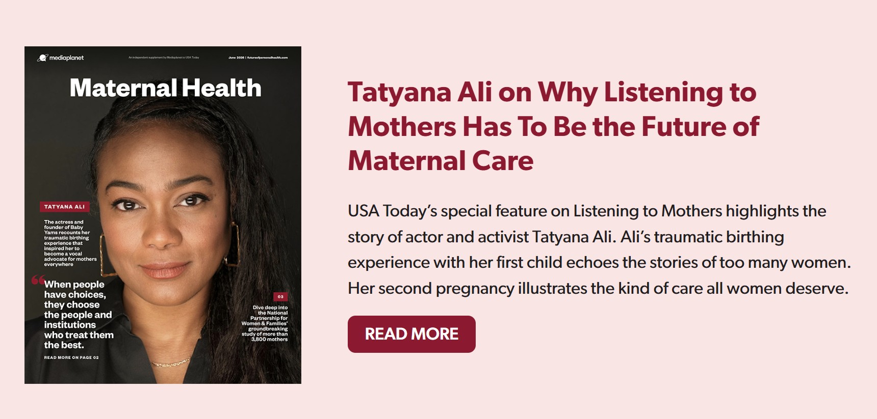 Tatyana Ali on Why Listening to Mothers Has To Be the Future of Maternal Care