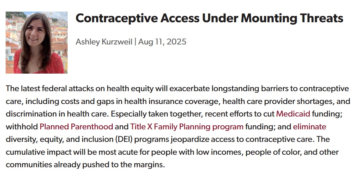 Contraceptive Access Under Mounting Threats