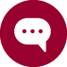 Speech bubble icon with bright red background