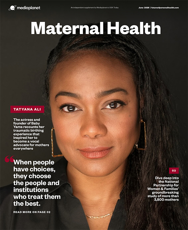 Magazine insert cover featuring a full page portrait photo of Tatyana Ali.