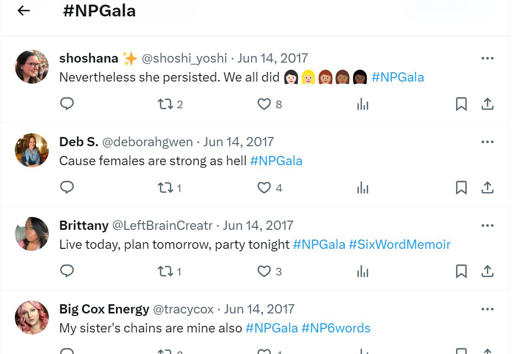 A compilation of tweets shared at the 2017 National Partnership Gala