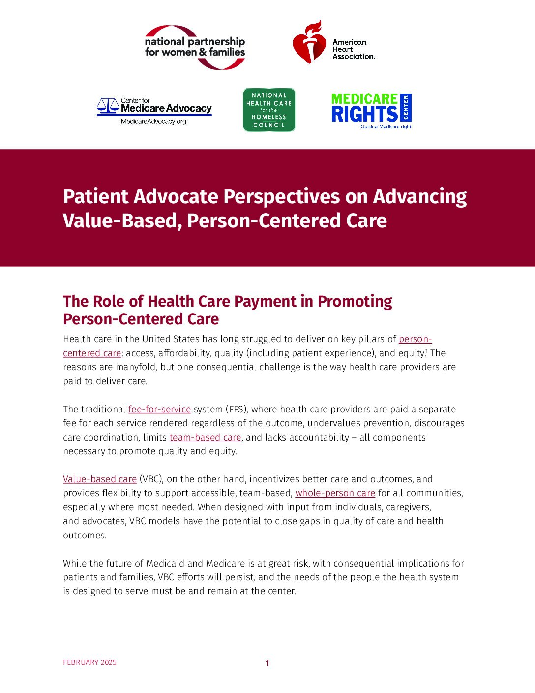 Patient Advocate Perspectives on Advancing Value-Based, Person-Centered Care