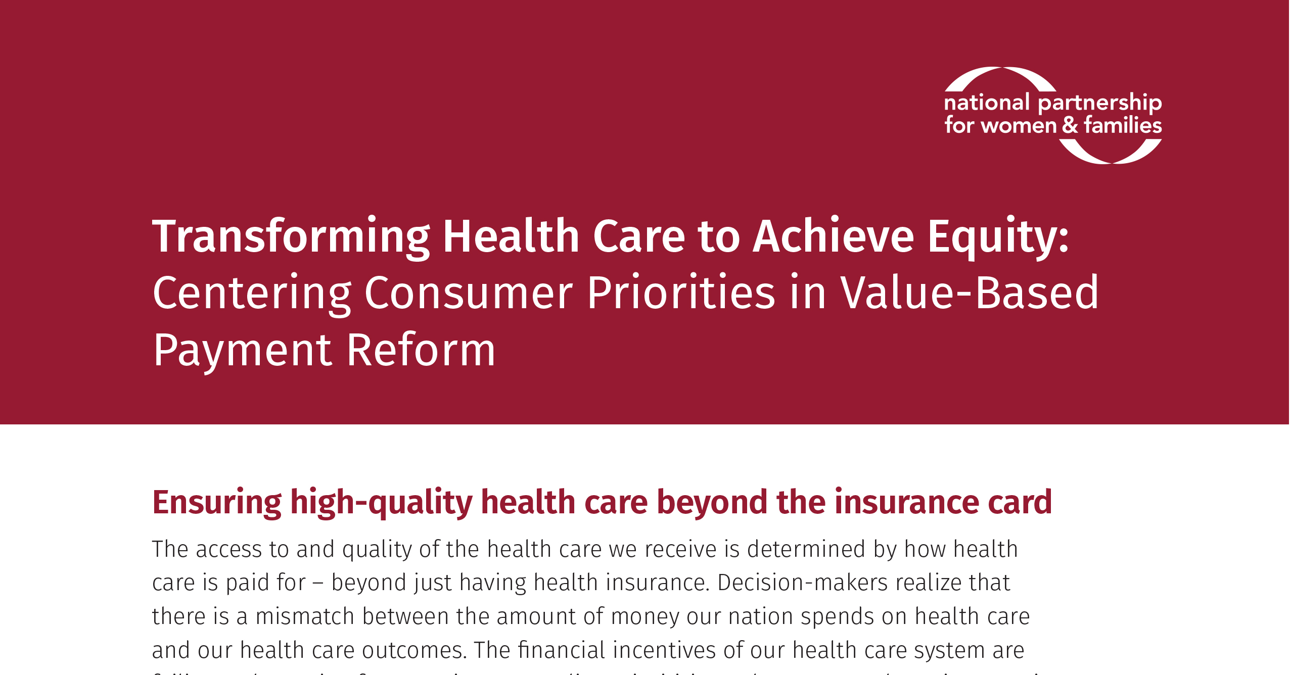 Transforming Health Care To Achieve Equity | National Partnership For ...